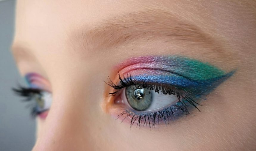 Rainbow color eye makeup